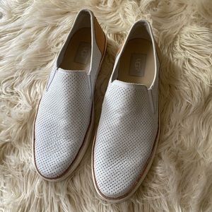 Ugg soft white leather shoes